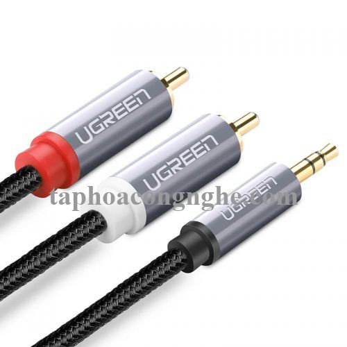 Ugreen 40840 0.5M màu Đen Cáp âm thanh 2 đầu Bông sen sang 3.5mm Dương đầu bọc nhôm mạ vàng AV135 30040840